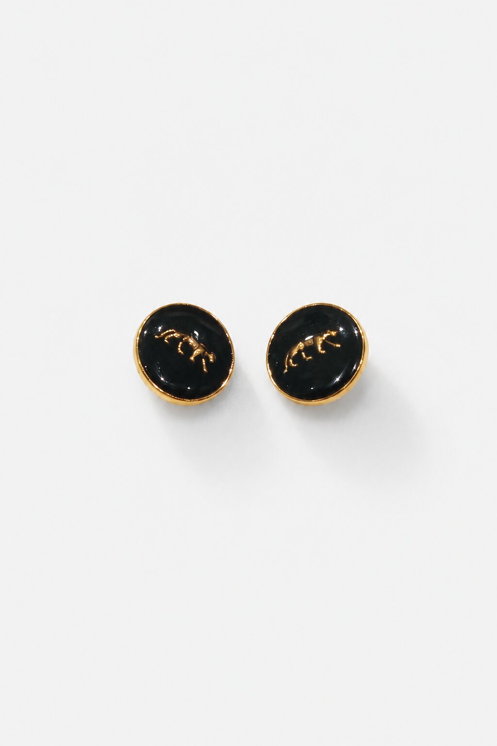 Black Enamel Panther Designer Ethnic Wear Button for Sherwani, Bandhgala and Blazer