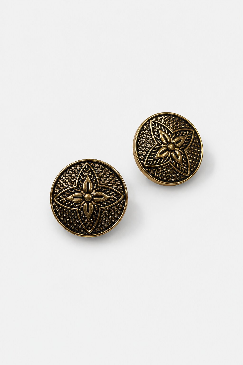 Floral Star Designer Ethnic Wear Button Antique Gold Finish for Sherwani and Bandhgala