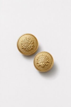 Royal Scroll Crest Designer Ethnic Wear Button Gold Finish for Sherwani and Bandhgala