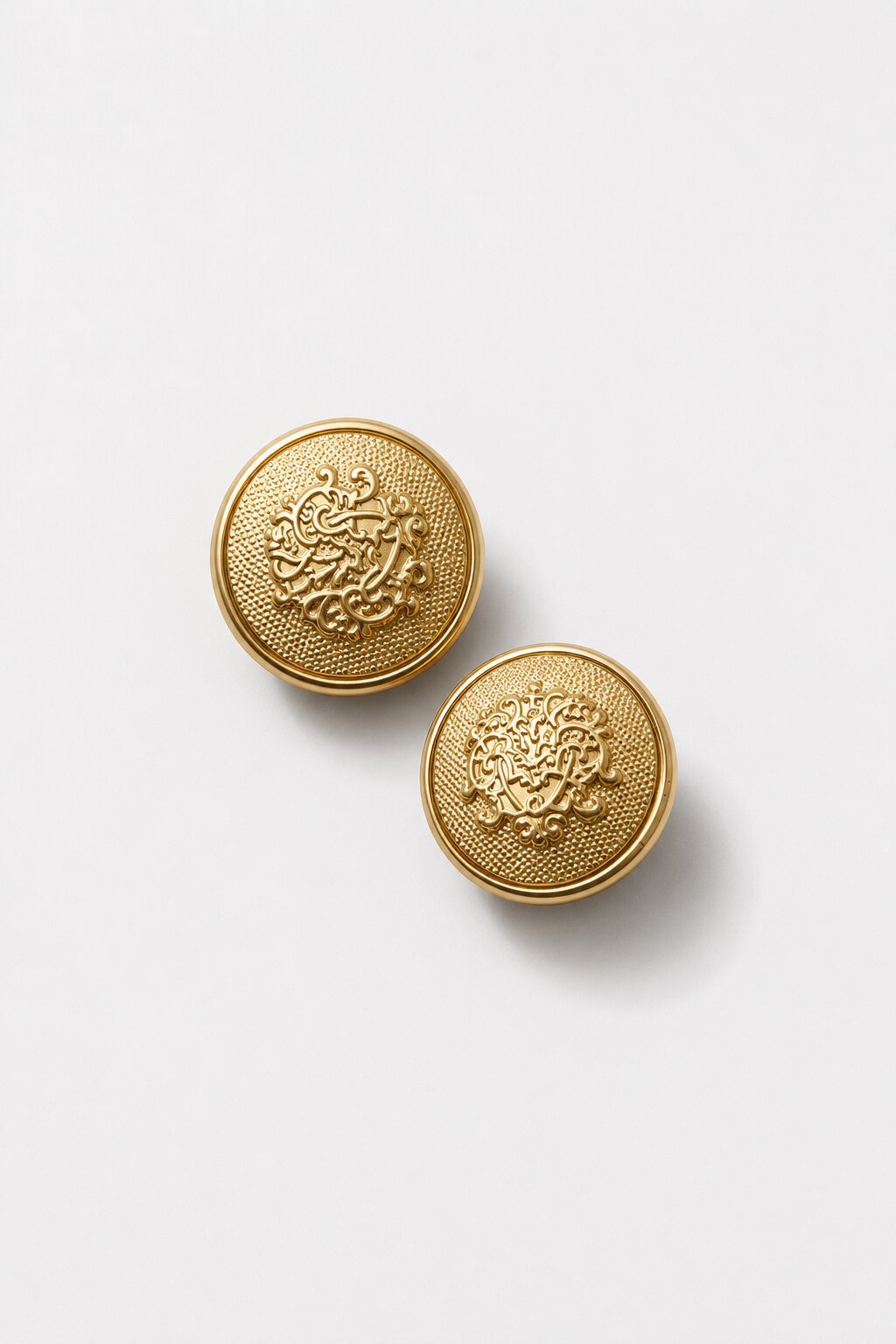 Royal Scroll Crest Designer Ethnic Wear Button Gold Finish for Sherwani and Bandhgala