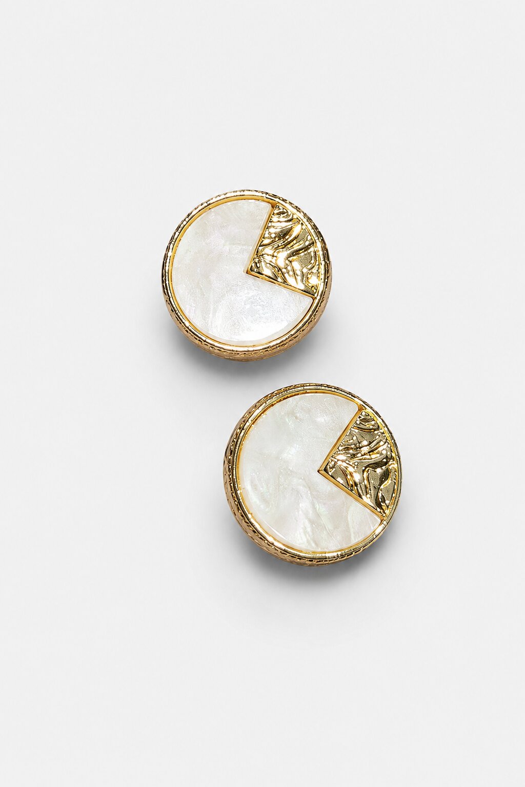 White Pearl Finish Designer Ethnic Wear Button with Gold Accent for Sherwani and Bandhgala