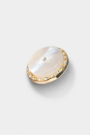 White Pearl Designer Button with Crystal Border and Gold Finish for Sherwani & Formal Wear