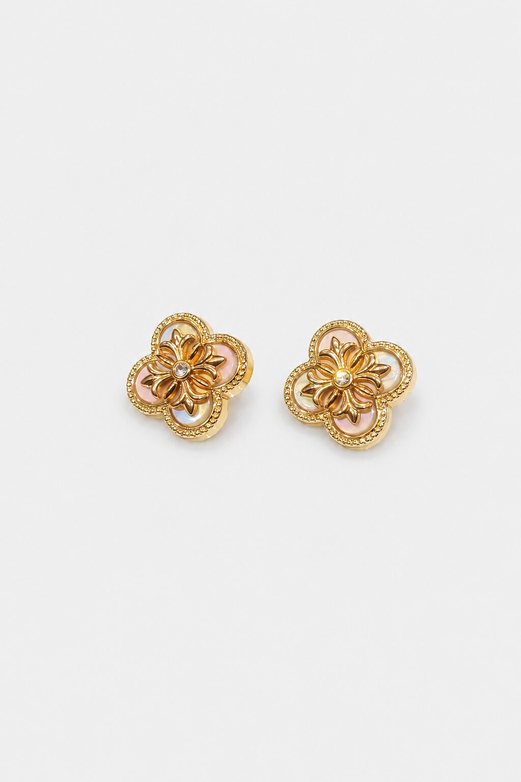 Floral Crystal Designer Button with Pearl Petals and Gold Finish for Sherwani & Ethnic Wear
