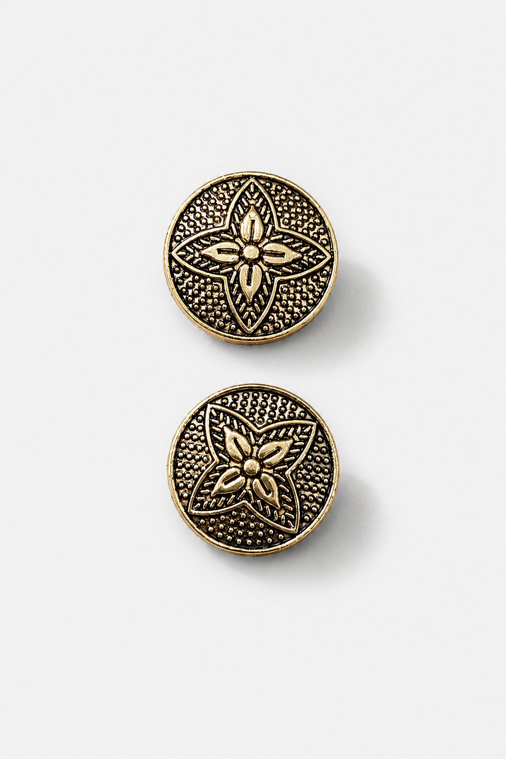 Floral Star Designer Ethnic Wear Button Antique Gold Finish for Sherwani and Bandhgala