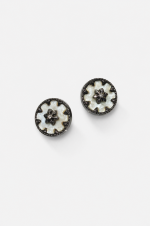Midnight Pearl Floral Ethnic Wear Button