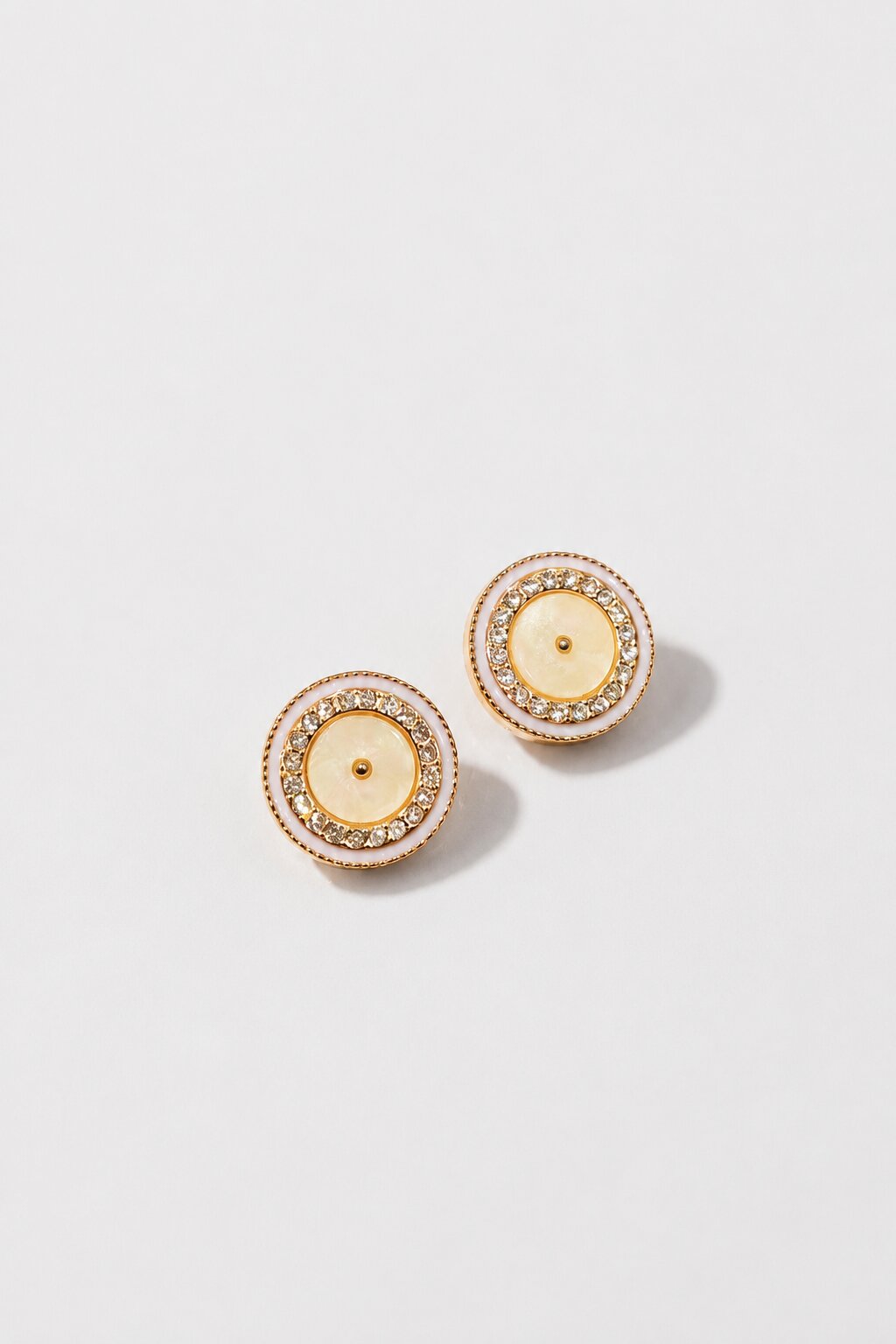 Luxury Pearl and Crystal Designer Button with Gold Rim for Sherwani, Blazer and Ethnic Wear
