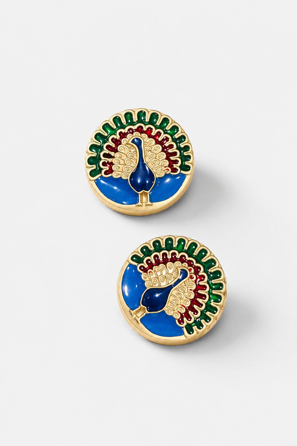 Peacock Enamel Designer Ethnic Wear Button for Sherwani, Bandhgala and Indo Western Wear
