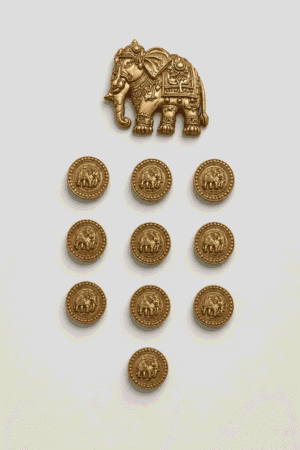 Royal Elephant Heritage Wedding Brooch & 10-Button Set 3