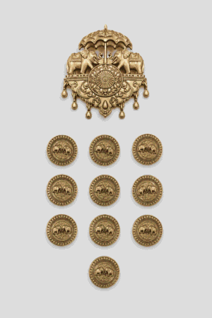 Royal Elephant Heritage Wedding Brooch & 10-Button Set