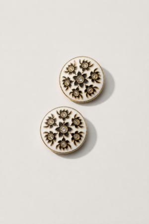 Floral Crystal Ethnic Buttons