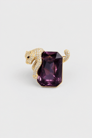 Luxury Crystal Panther Gemstone Brooch