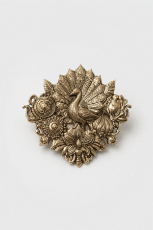 Royal Peacock Floral Heritage Wedding Brooch
