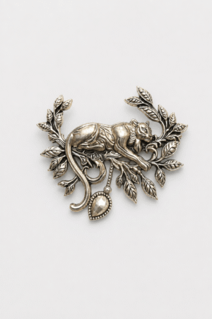Royal Panther & Botanical Heritage Wedding Brooch