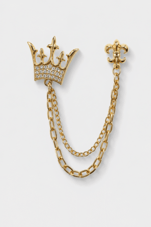 Royal Crown Double Chain Brooch