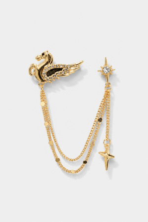 Pegasus Double Chain Brooch