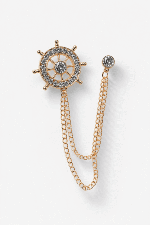 Royal Helm Crystal Chain Brooch
