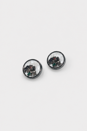 Gunmetal Floral Mother of Pearl Ethnic Wear Button