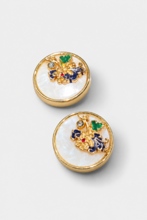 Royal Floral Pearl Designer Ethnic Wear Button