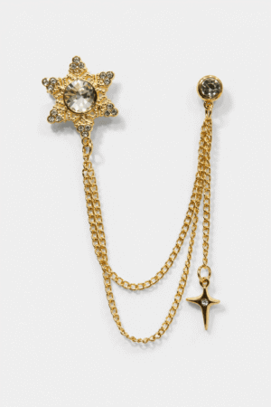 Royal Crystal Star Chain Brooch