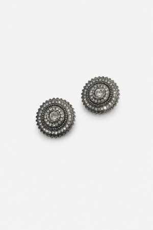 Gunmetal Crystal Royal Ethnic Wear Button