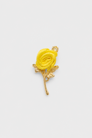 Elegant Yellow Rose Shirt Pin
