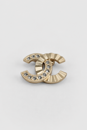 Crystal Double-Curve Statement Brooch